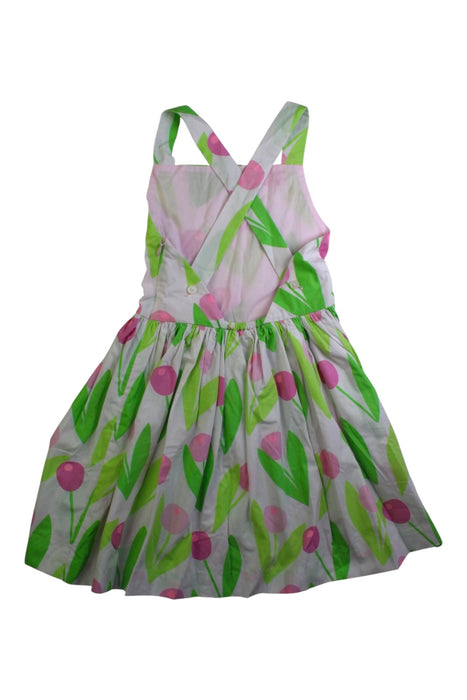 A Green Sleeveless Dresses from Jacadi in size 6T for girl. (Back View)