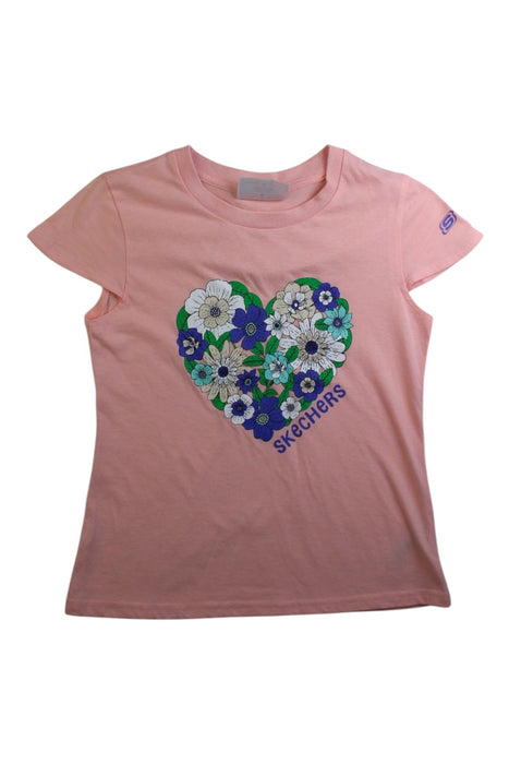 A Pink Short Sleeve T Shirts from Skechers in size 8Y for girl. (Front View)