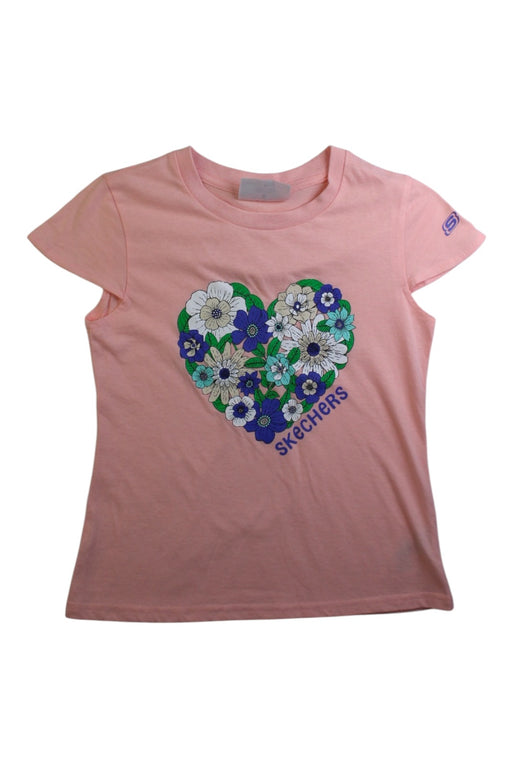 A Pink Short Sleeve T Shirts from Skechers in size 8Y for girl. (Front View)