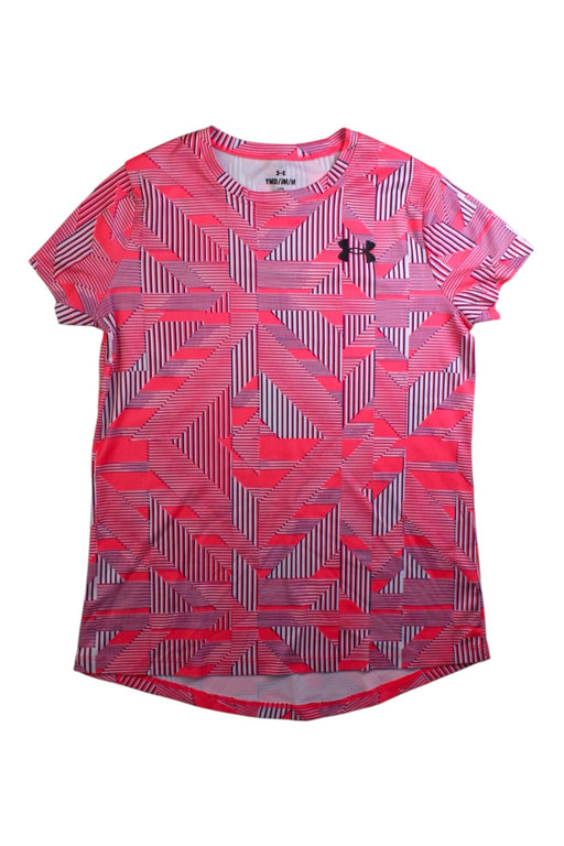 A Pink Active Tops from Under Armour in size 10Y for girl. (Front View)