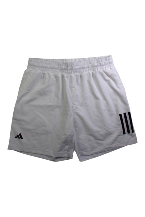 A White Shorts from Adidas in size 13Y for boy. (Front View)