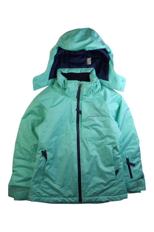 A Green Puffer/Quilted Jackets from Patagonia in size 7Y for neutral. (Front View)