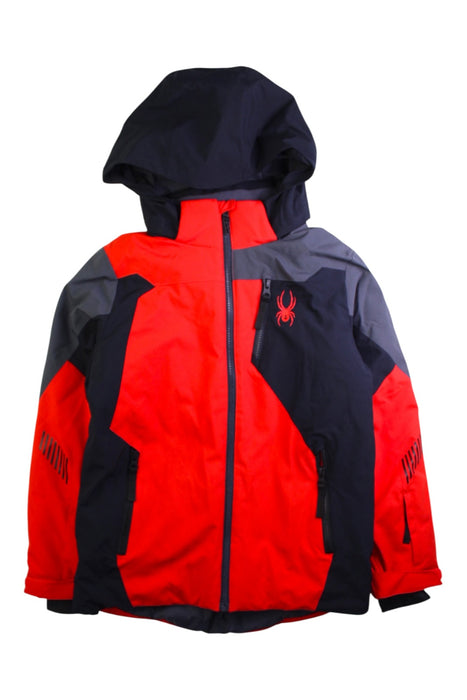 A Red Ski Jackets from Spyder in size 10Y for boy. (Front View)