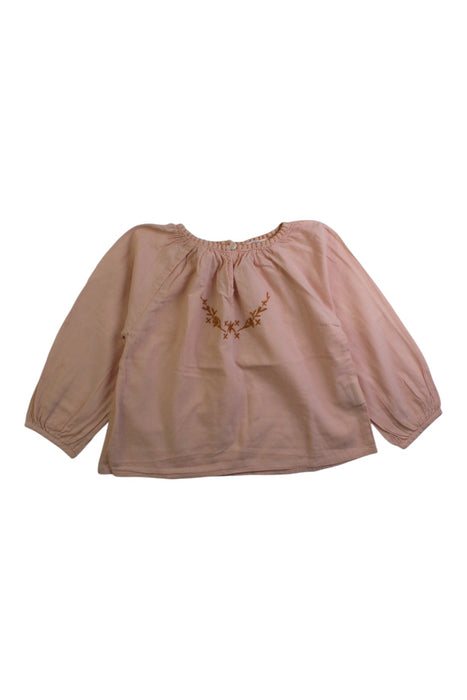 A Pink Long Sleeve Tops from Bonheur du Jour in size 2T for girl. (Front View)