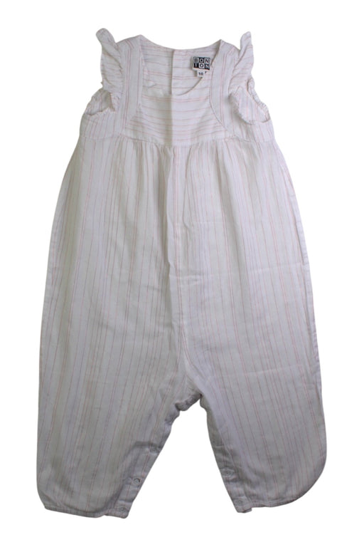 A White Sleeveless Jumpsuits from Bonton in size 12-18M for girl. (Front View)