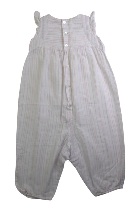 A White Sleeveless Jumpsuits from Bonton in size 12-18M for girl. (Back View)