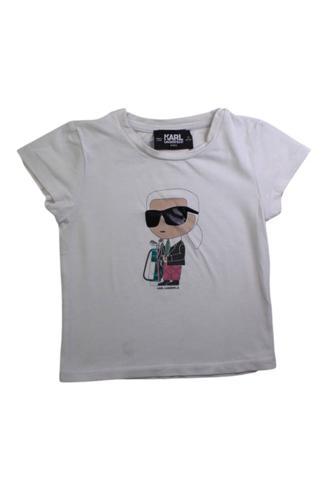 A White Short Sleeve T Shirts from Karl Lagerfeld in size 2T for neutral. (Front View)