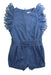A Blue Sleeveless Rompers from Chloe in size 12-18M for girl. (Front View)