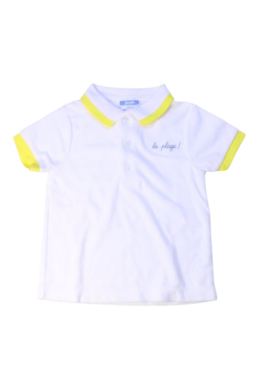 A White Short Sleeve Polos from Jacadi in size 2T for boy. (Front View)