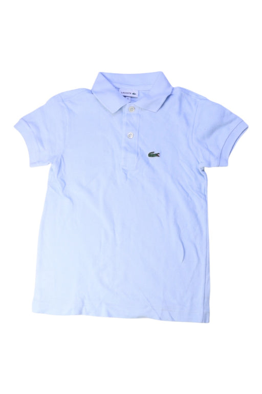 A Blue Short Sleeve Polos from Lacoste in size 6T for boy. (Front View)