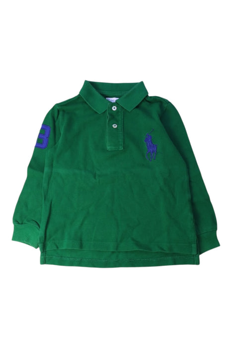 A Green Long Sleeve Polos from Ralph Lauren in size 2T for boy. (Front View)