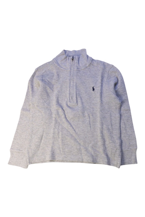 A Grey Zippered Sweatshirts from Polo Ralph Lauren in size 4T for boy. (Front View)