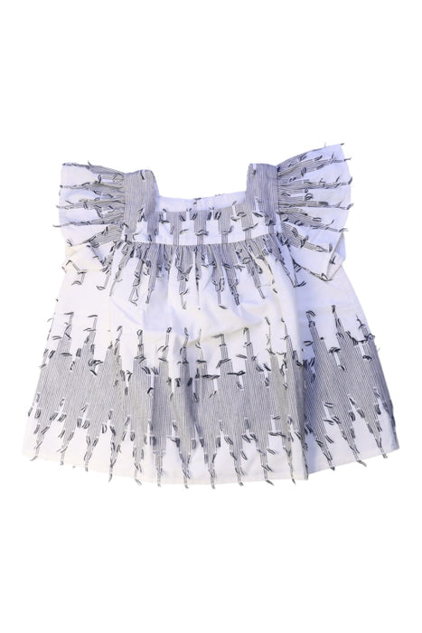 A White Sleeveless Dresses from Bonpoint in size 4T for girl. (Front View)