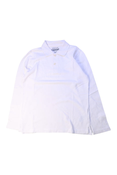 A White Long Sleeve Polos from Crewcuts in size 6T for boy. (Front View)