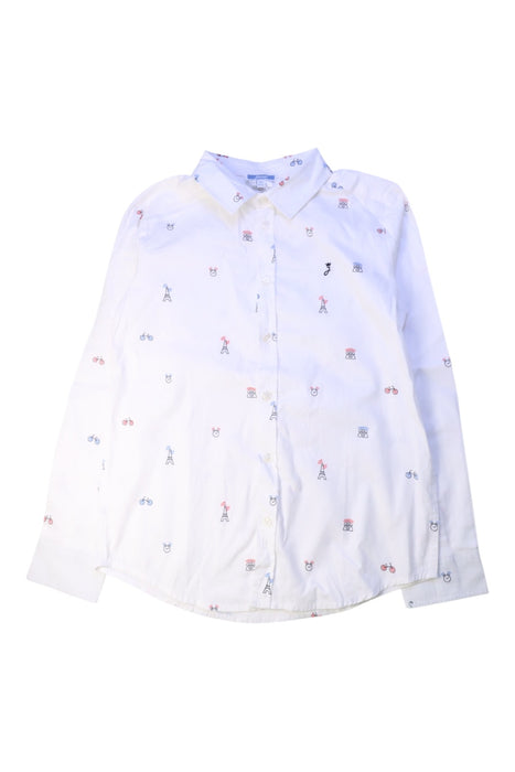 A White Long Sleeve Shirts from Jacadi in size 10Y for boy. (Front View)