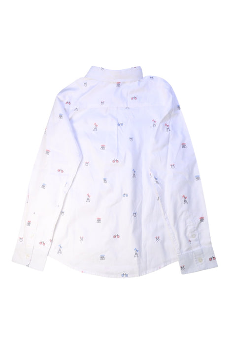 A White Long Sleeve Shirts from Jacadi in size 10Y for boy. (Back View)