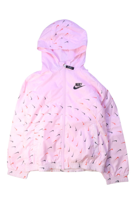 A Pink Lightweight Jackets from Nike in size 5T for girl. (Front View)