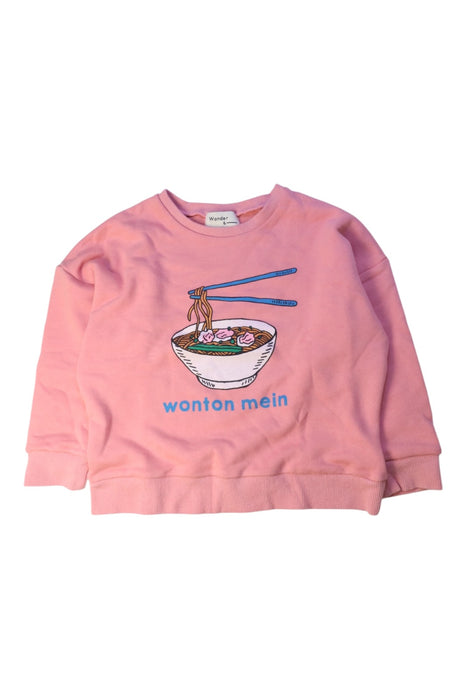 A Pink Crewneck Sweatshirts from Wander & Wonder in size 5T for girl. (Front View)