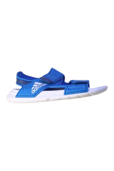 A Blue Sandals from Adidas in size 9Y for boy. (Front View)