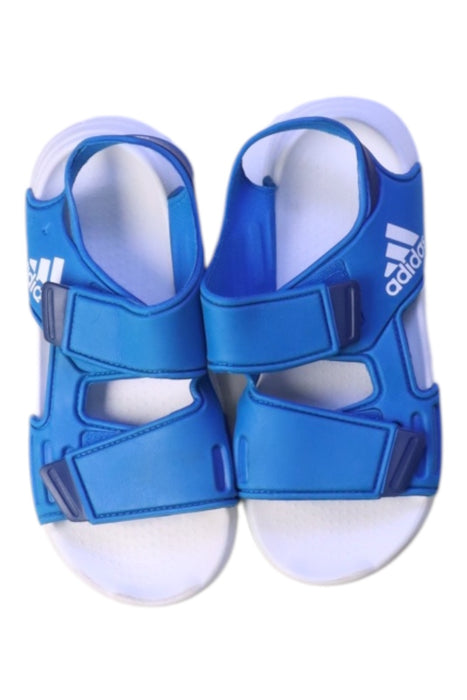 A Blue Sandals from Adidas in size 9Y for boy. (Back View)