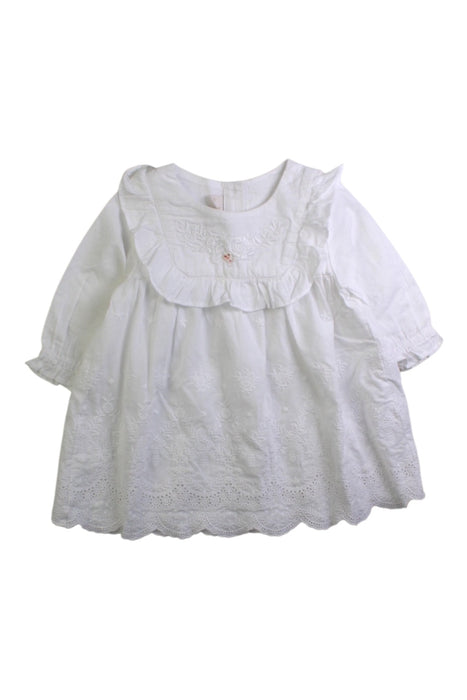 A White Long Sleeve Dresses from Ettoi in size 12-18M for girl. (Front View)