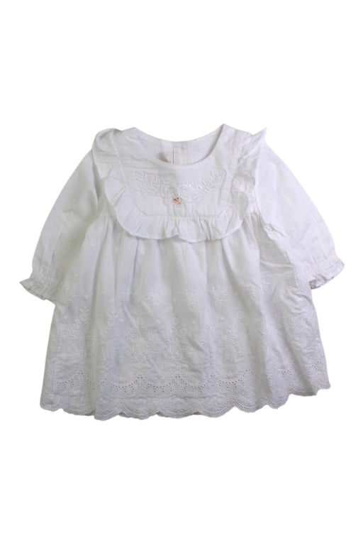A White Long Sleeve Dresses from Ettoi in size 12-18M for girl. (Front View)