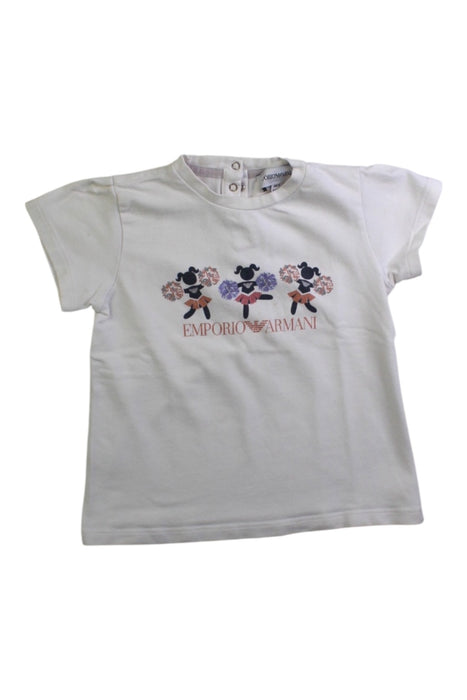 A White Short Sleeve T Shirts from Emporio Armani in size 12-18M for girl. (Front View)