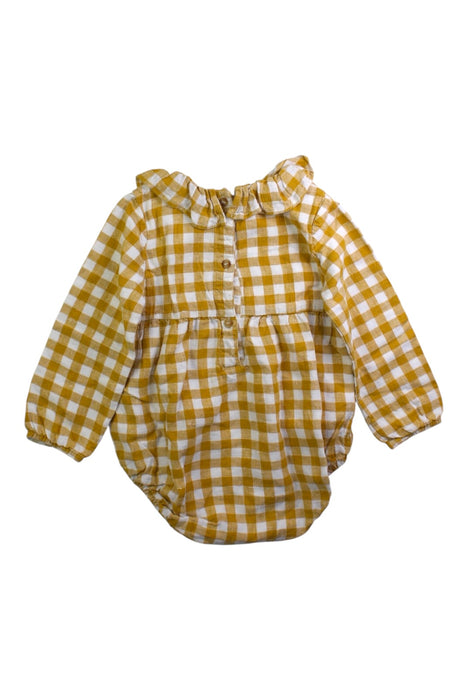 A Yellow Long Sleeve Rompers from Olivier London in size 12-18M for girl. (Back View)
