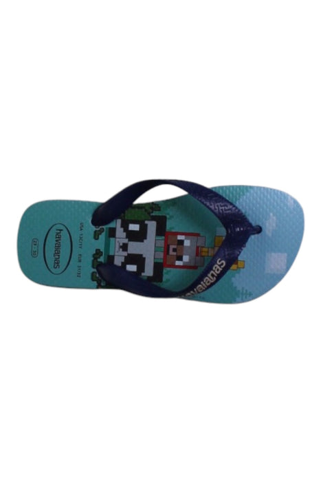 A Blue Flip Flops from Havaianas in size 6T for boy. (Front View)