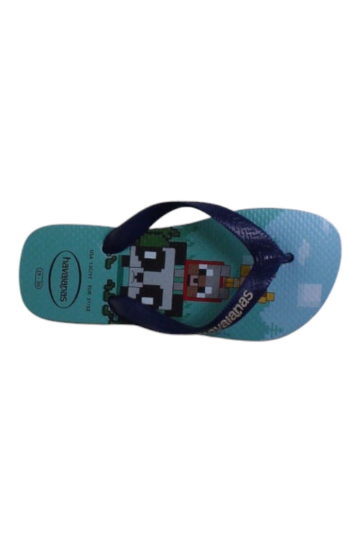 A Blue Flip Flops from Havaianas in size 6T for boy. (Front View)