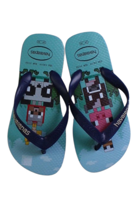 A Blue Flip Flops from Havaianas in size 6T for boy. (Back View)