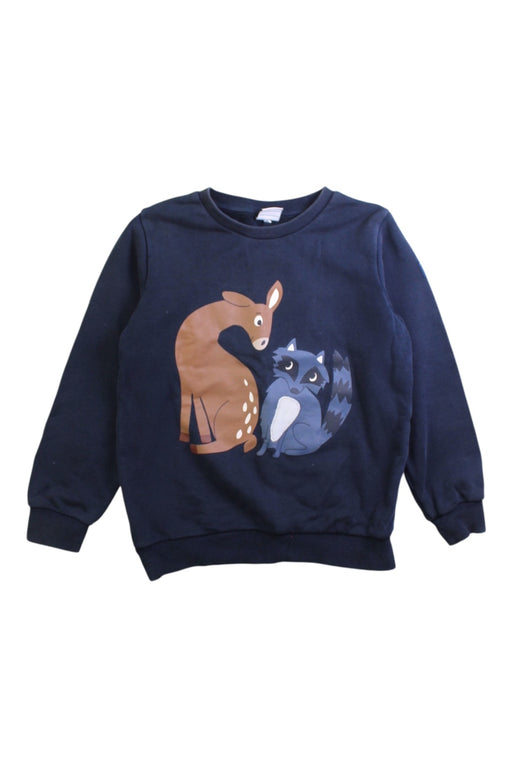 A Navy Crewneck Sweatshirts from Polarn O. Pyret in size 5T for boy. (Front View)