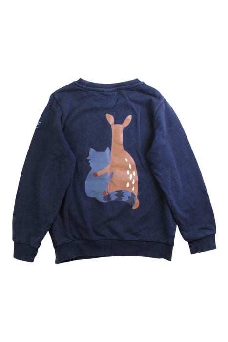 A Navy Crewneck Sweatshirts from Polarn O. Pyret in size 5T for boy. (Back View)