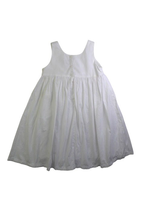 A White Sleeveless Dresses from Petit Bateau in size 4T for girl. (Back View)