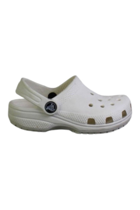 A White Slip Ons from Crocs in size 3T for neutral. (Front View)