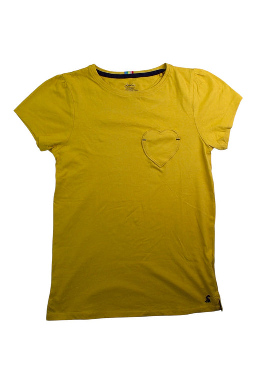 A Yellow Short Sleeve T Shirts from Joules in size 11Y for girl. (Front View)