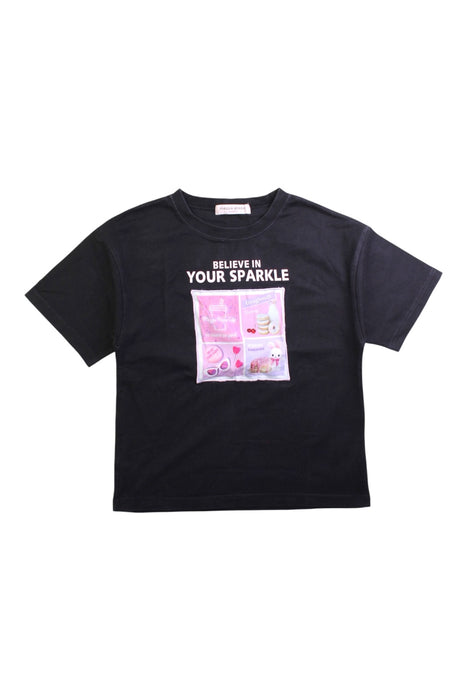A Black Short Sleeve T Shirts from Mezzo Piano in size 10Y for girl. (Front View)
