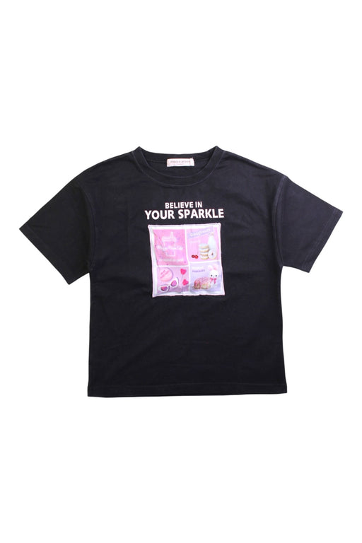 A Black Short Sleeve T Shirts from Mezzo Piano in size 10Y for girl. (Front View)