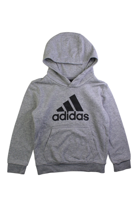 A Grey Hooded Sweatshirts from Adidas in size 5T for neutral. (Front View)