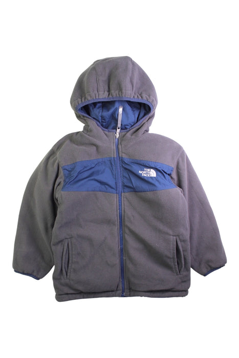 A Blue Puffer/Quilted Jackets from The North Face in size 5T for boy. (Back View)