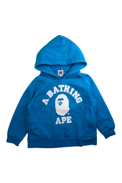 A Blue Hooded Sweatshirts from BAPE KIDS in size 5T for boy. (Front View)