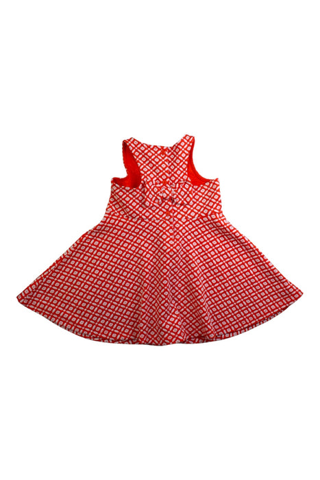 A Red Sleeveless Dresses from Janie & Jack in size 2T for girl. (Back View)
