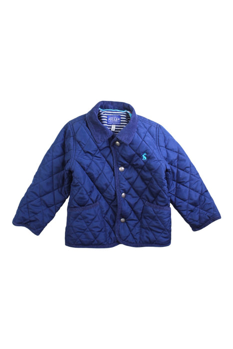 A Navy Puffer/Quilted Jackets from Joules in size 2T for boy. (Front View)