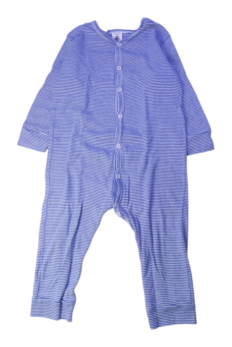 A Blue Onesies from Petit Bateau in size 2T for boy. (Front View)