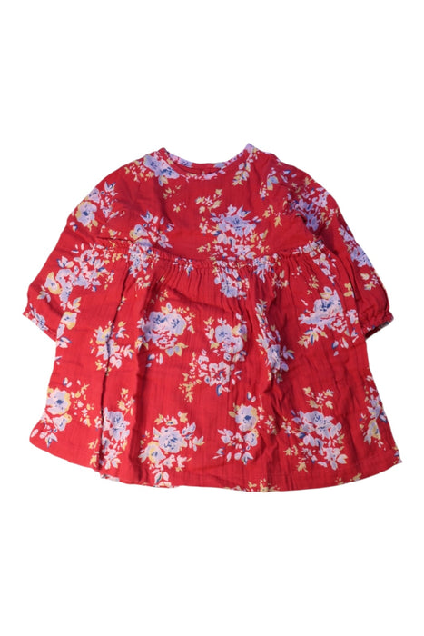 A Red Long Sleeve Dresses from Bonton in size 3T for girl. (Front View)