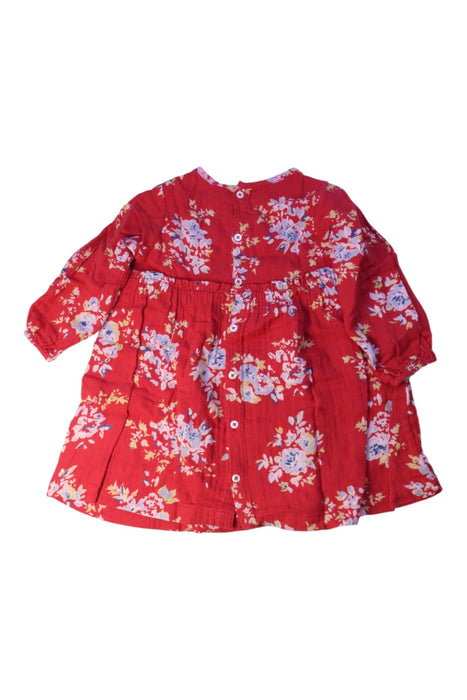 A Red Long Sleeve Dresses from Bonton in size 3T for girl. (Back View)