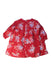 A Red Long Sleeve Dresses from Bonton in size 3T for girl. (Back View)