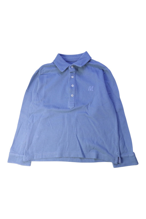 A Blue Long Sleeve Polos from Mayoral in size 5T for boy. (Front View)