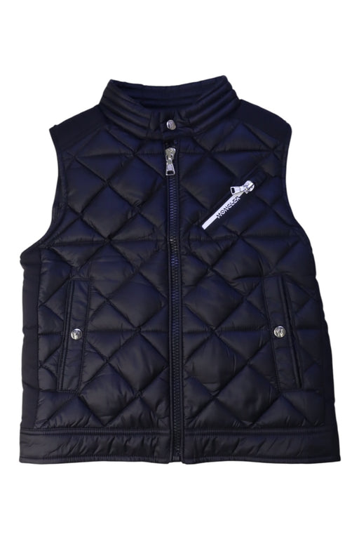 A Black Outerwear Vests from Moncler in size 4T for neutral. (Front View)