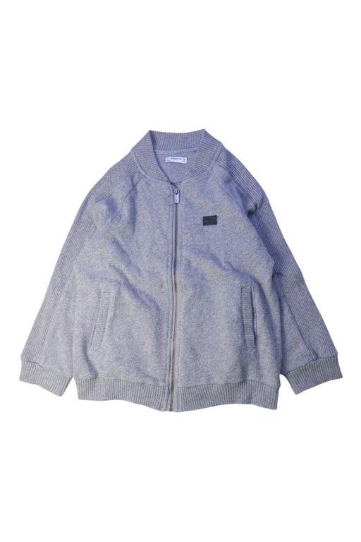 A Grey Lightweight Jackets from Mayoral in size 5T for neutral. (Front View)